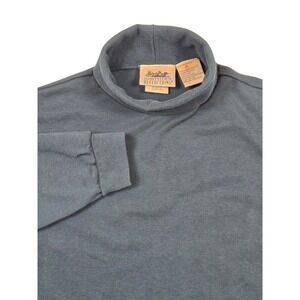 Vintage Northern Reflections Turtleneck Top Womens M Blue Cotton Long Sleeve